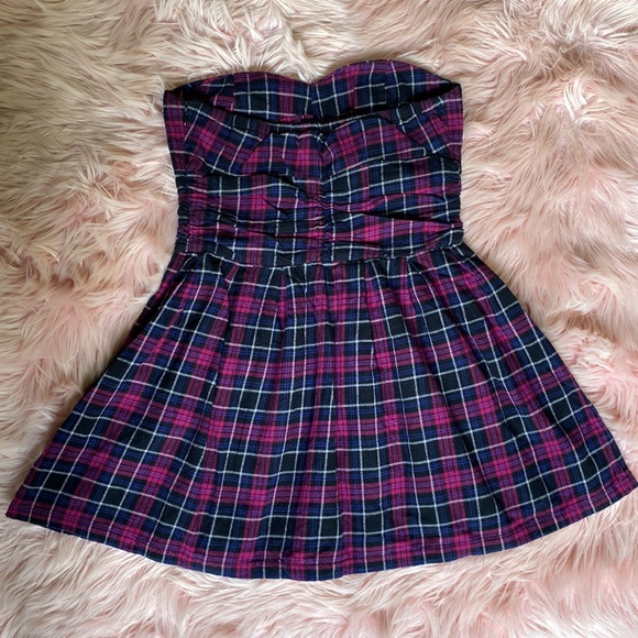 Forever 21 | Heritage 1981 Plaid Flannel Strapless Dress Sz L - Picture 3 of 6